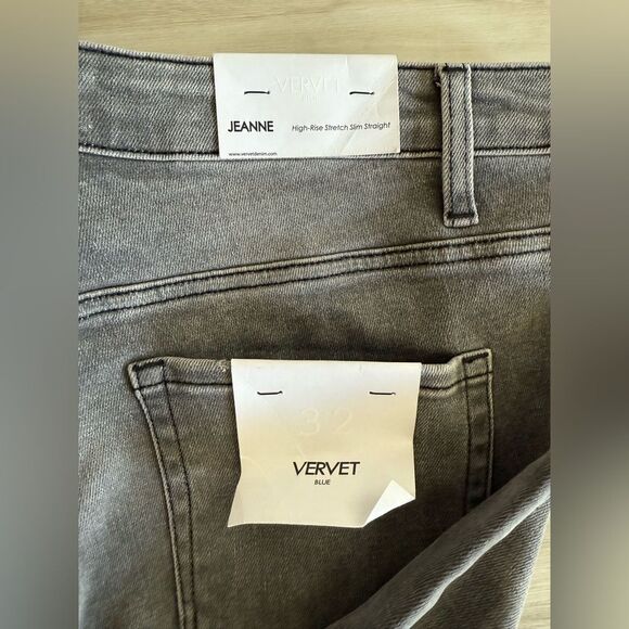 Vervet Jeanne High-Rise Stretch Slim Straight Jeans Grey 32 NWT Daily Look - Picture 7 of 7